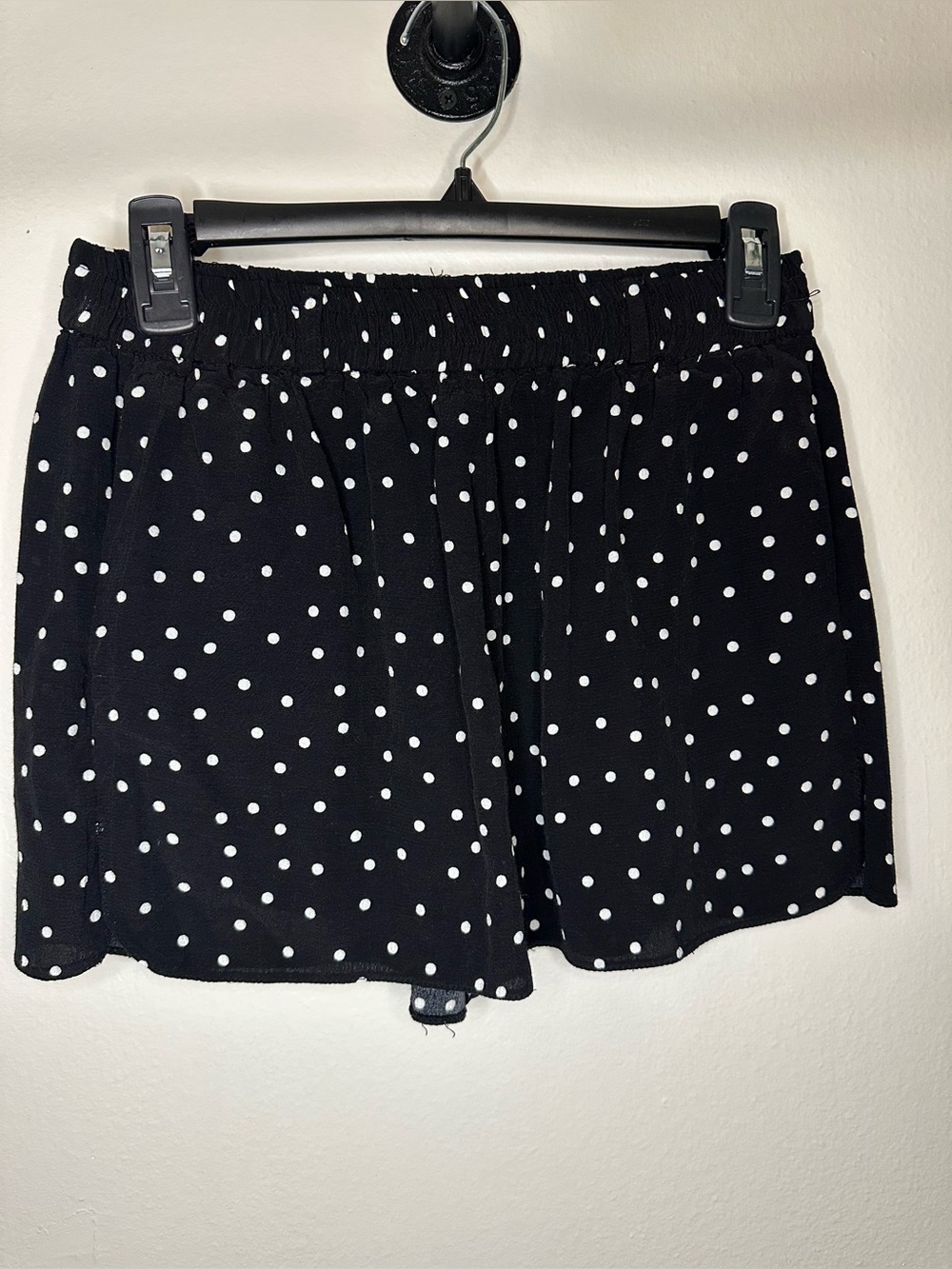 Urban Outfitters Black and White Polka Dot Elastic-Waist Skort